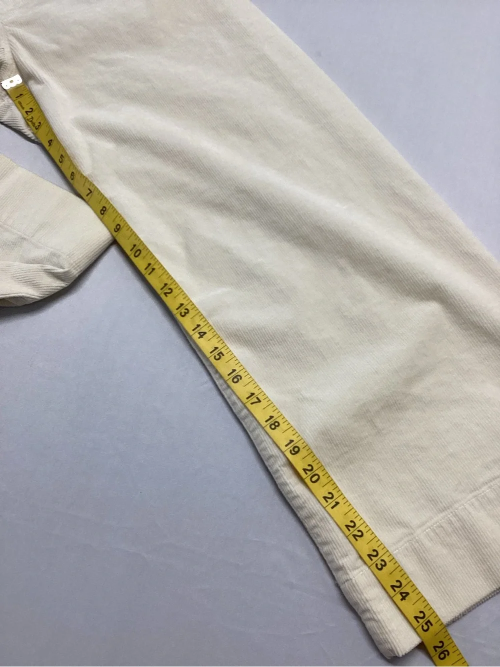 Anthropologie Maeve The Colette Cream Corduroy Cropped Pants - Picture 10 of 12